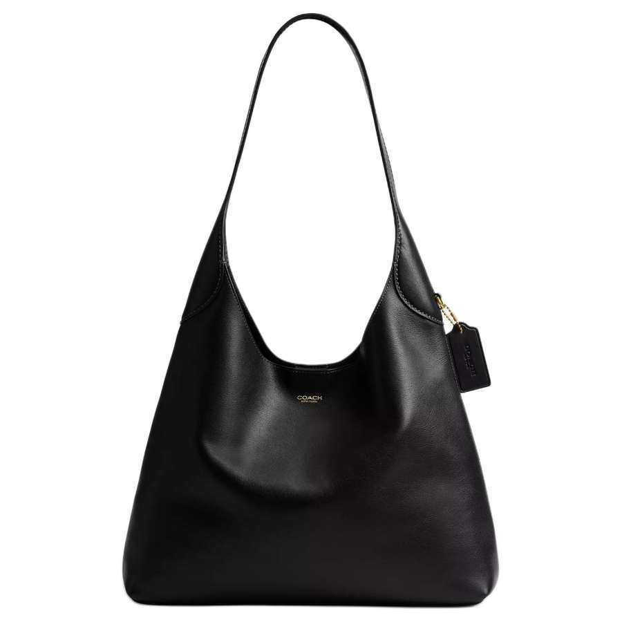 COACH Brooklyn Grained Calfskin Shoulder Bag Large Women's Black