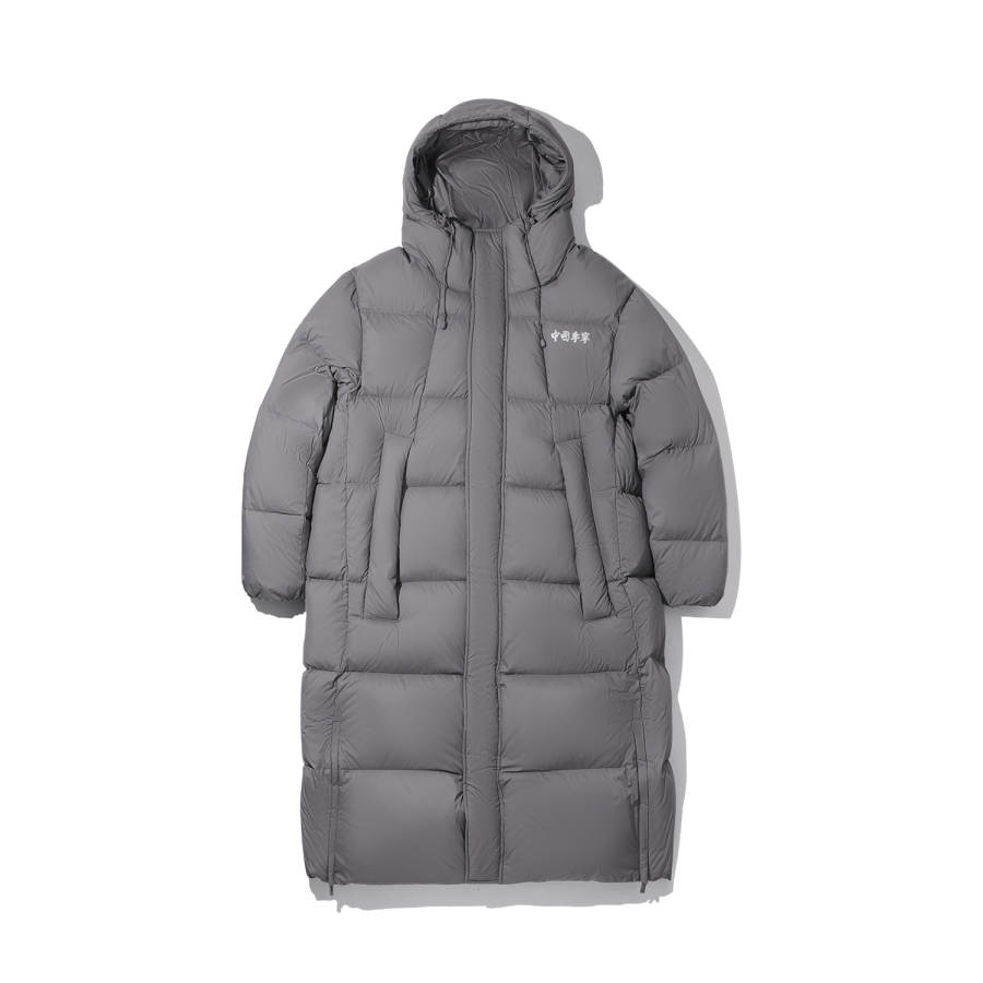 Li-Ning Li Ning Down Jackets Men's Smoky Ink Gray Hooded Moderate