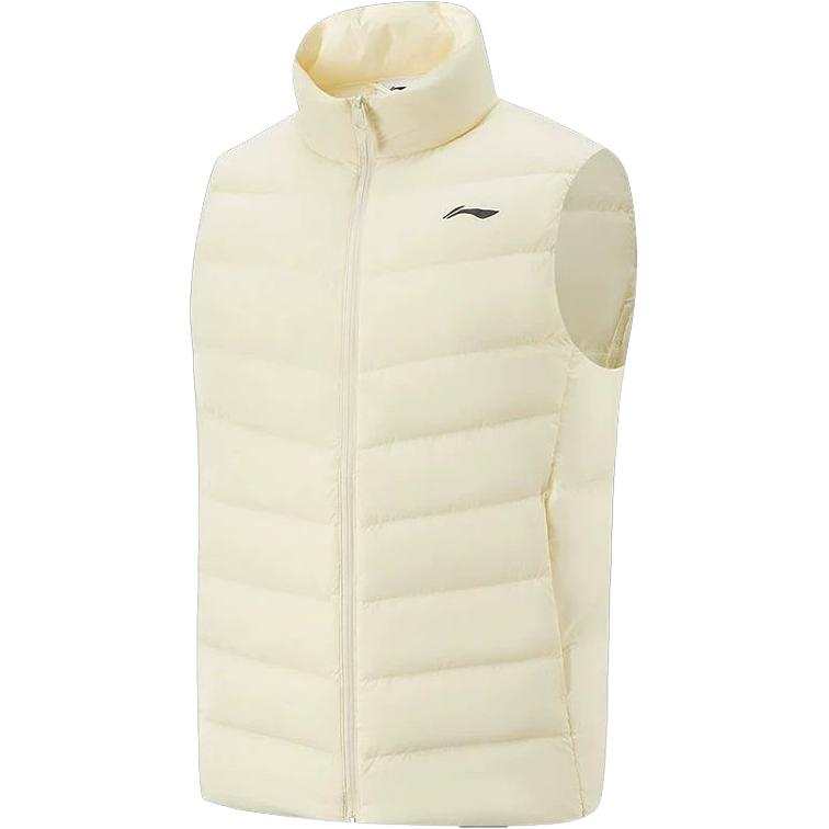 Li-Ning Li Ning Down Vests Men's Ecru Stand Collar Moderate Other