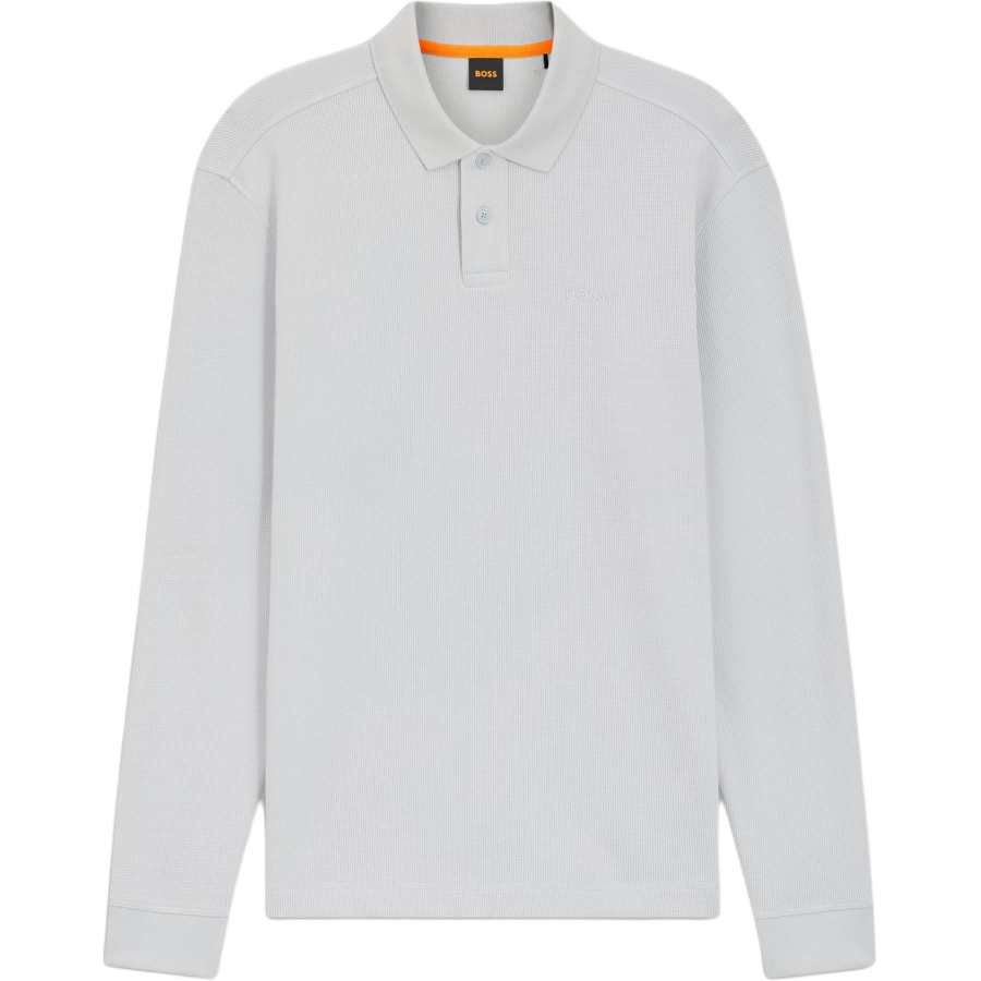 HUGO BOSS Polo Shirts Men's Light Gray Polo Collar Moderate