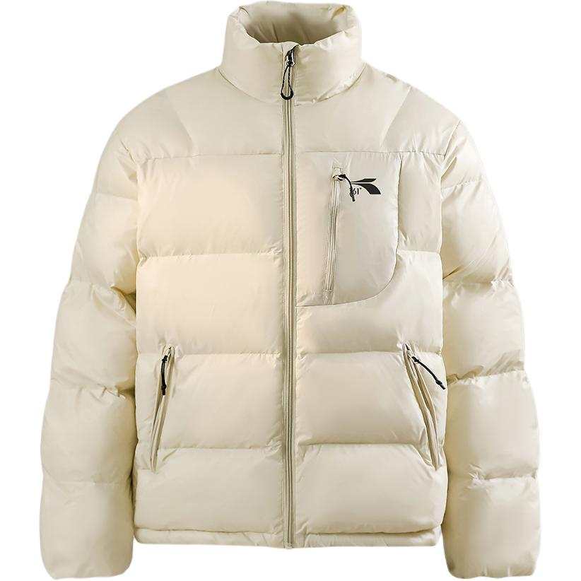 361° Puffer Jackets Unisex Sand Brown White Stand Collar Thickened Puffer Jacket
