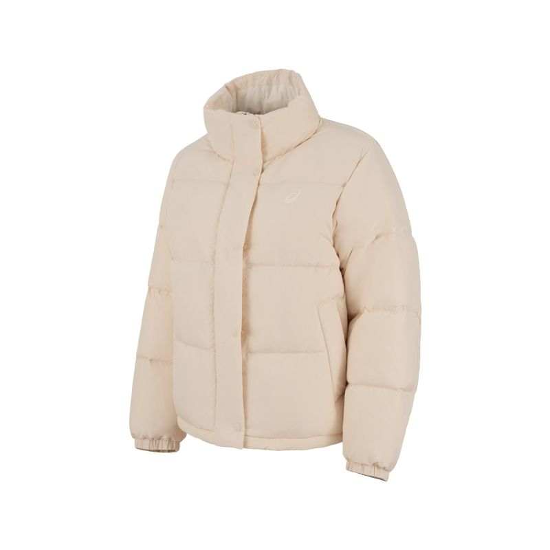 ASICS ASICS Down Jackets Women's Beige Stand Collar Moderate Down Jacket