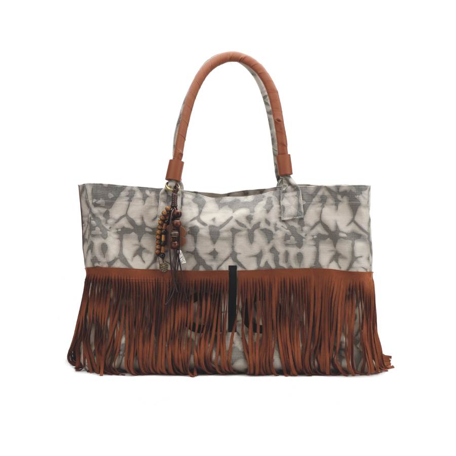 Alo Yoga Cotton Handbag, Shoulder Bag Large Women's Gray Brown