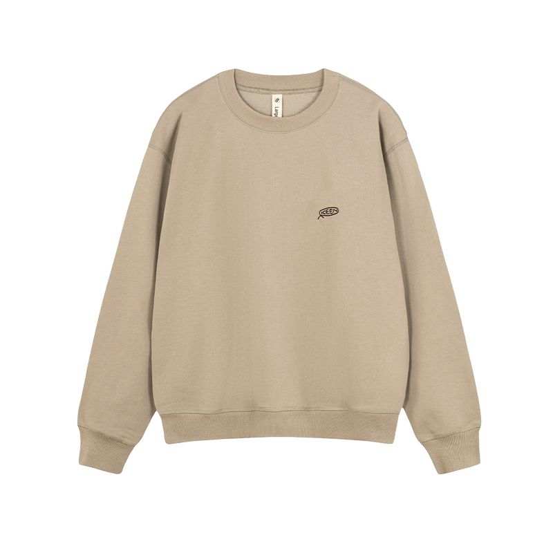 Keen Sweatshirts Unisex Lime Gray Crew Neck Moderate