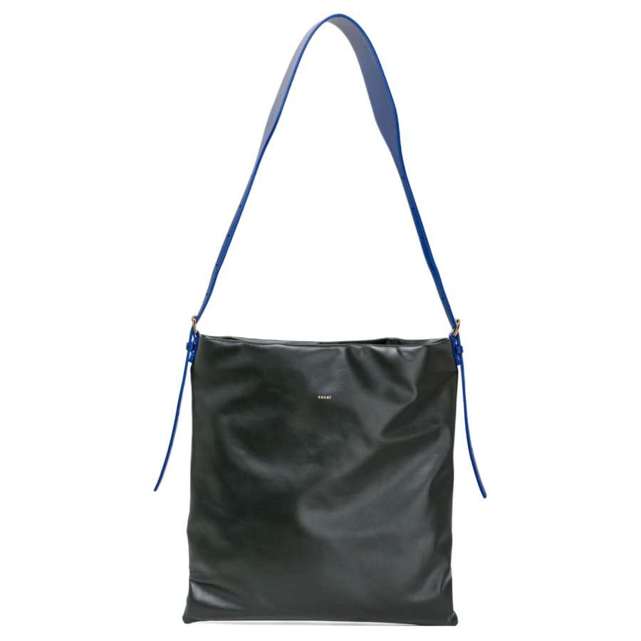 Sacai Leather Shoulder Bag, Crossbody Bag, Handbag Women's Gray & Blue