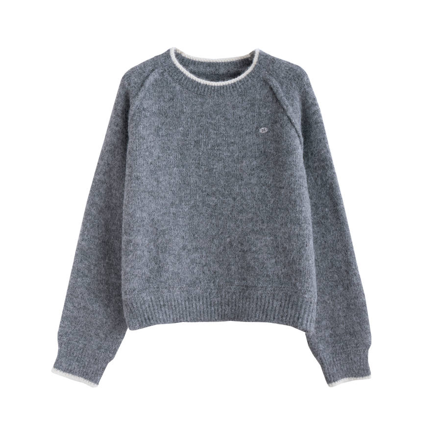 Tonlion Knitwear Women's Medium Heather Gray Crew Neck Moderate