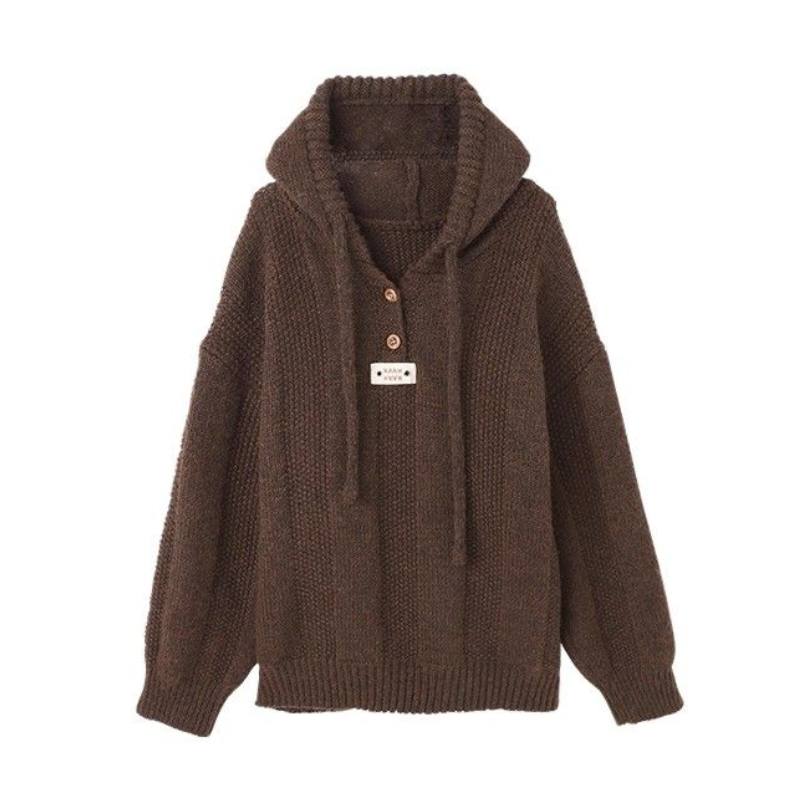 SIXUSICHOU Knitwear Women's Hooded Thickened Other