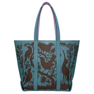 Moynat Taurillon Gex Leather Shoulder Bag Women's Blue/Purple