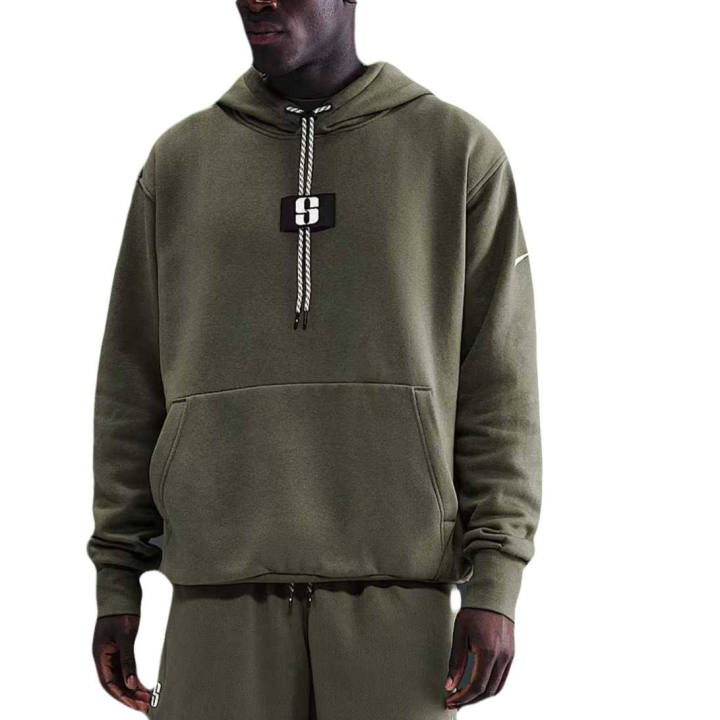 Nike Nike Sweatshirts Unisex Medium Olive/White Hooded Non Detachable Moderate