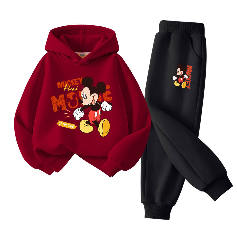 Disney Casual Sportswear Kids' Basic Fleece Lined Hooded Sherpa Sweatpants For Fall Winter Thickened