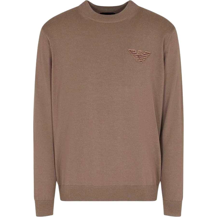EMPORIO ARMANI Sweaters Men's Beige Crew Neck Moderate
