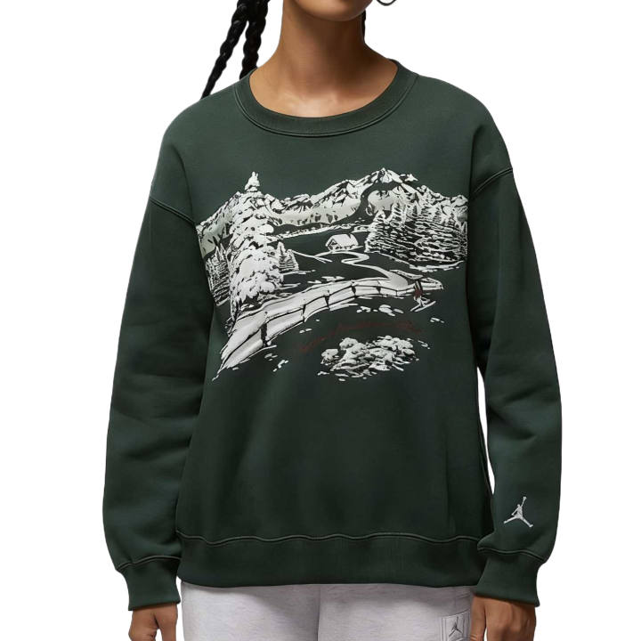 Jordan Jordan Sweatshirts Women's Midnight Green Crew Neck Moderate