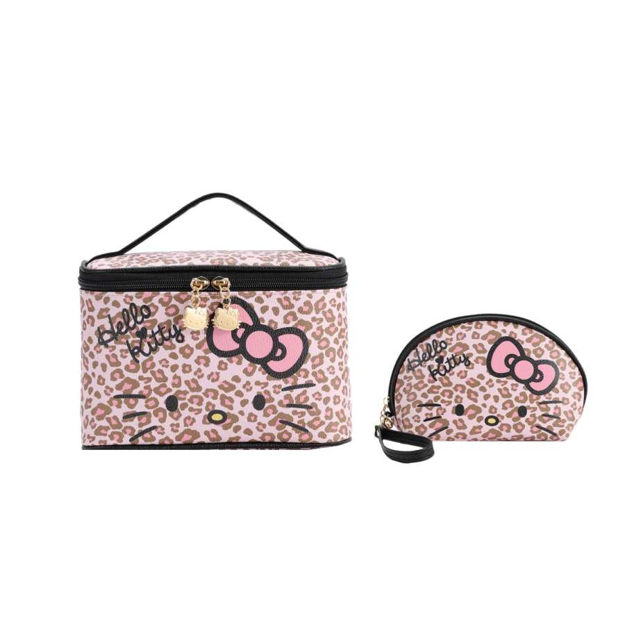 Sanrio Hello Kitty Pu Combo Set Small Women's Pink Leopard Print