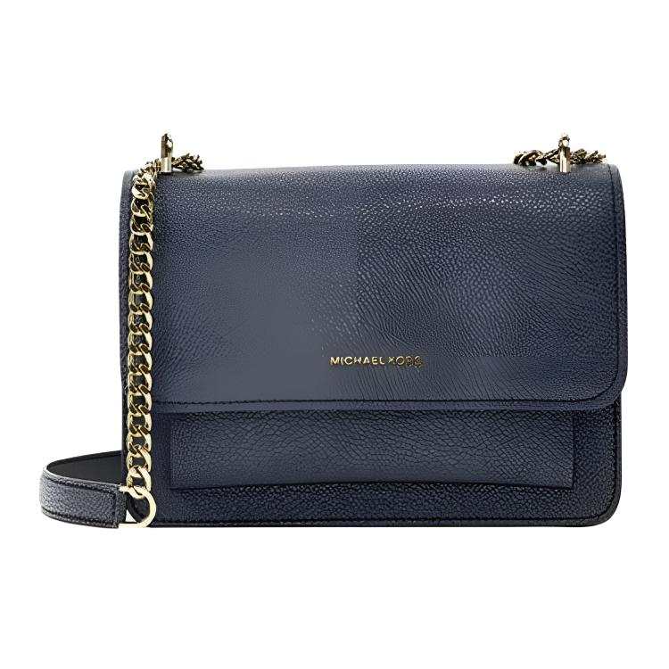 MICHAEL KORS Litchi Grain Leather Crossbody Bag, Shoulder Bag Small Women's Marine Blue