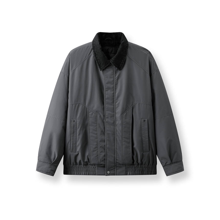 Semir Semir Puffer Jackets Men's Lapel Moderate Patchwork Puffer Jacket