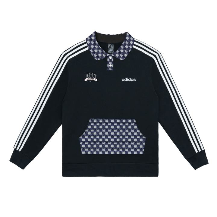 Adidas Adidas Sweatshirts Unisex Black Polo Collar Moderate