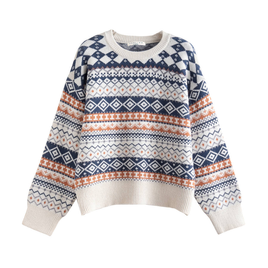 Tonlion Knitwear Women's Beige Apricot Crew Neck Moderate Base Layer
