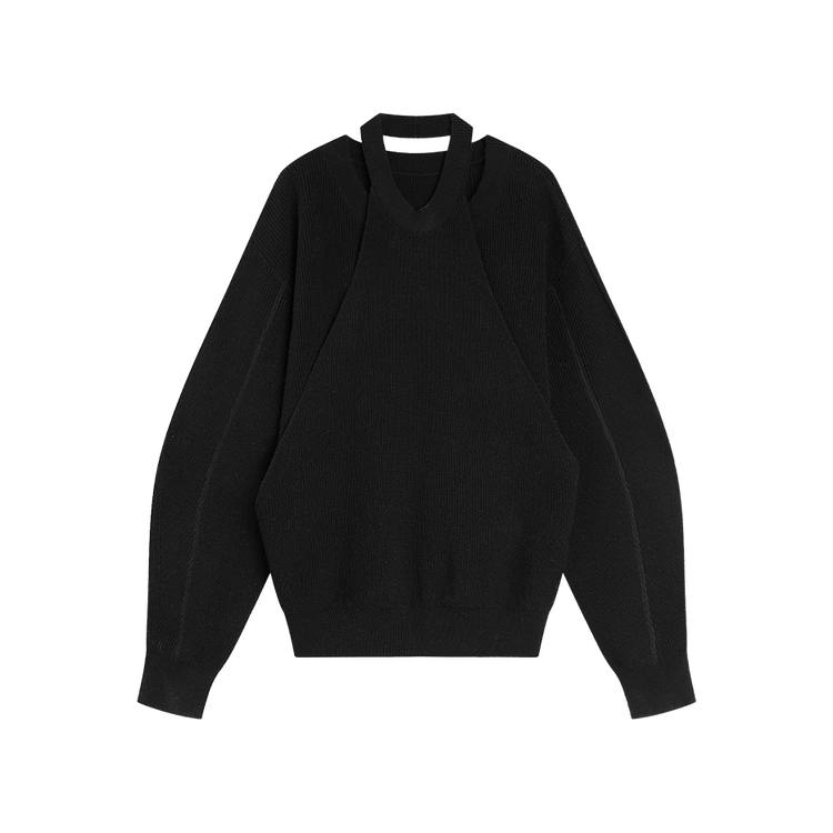 ELLE Knitwear Women's Black Crew Neck Moderate Mock Two Piece