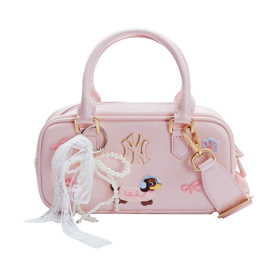 MLB Leather Bubble Jellyfish, Sweet Sausage Crossbody Handbag Unisex Pink