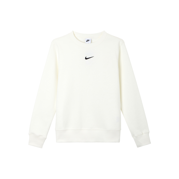 Nike Nike Sportswear Phoenix Fleece Lined Crew Neck Athleisure Long Sleeved Sweatshirt Women's Canvas White/Black
