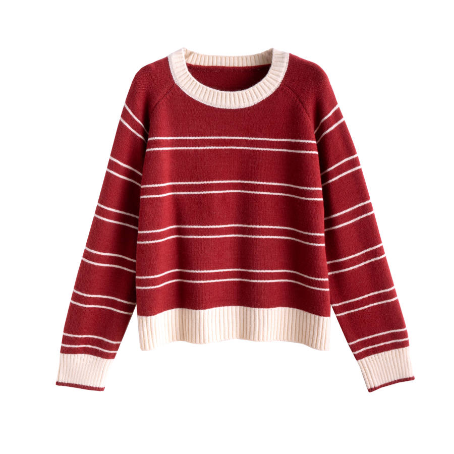 Tonlion Knitwear Women's Red Tone Crew Neck Moderate