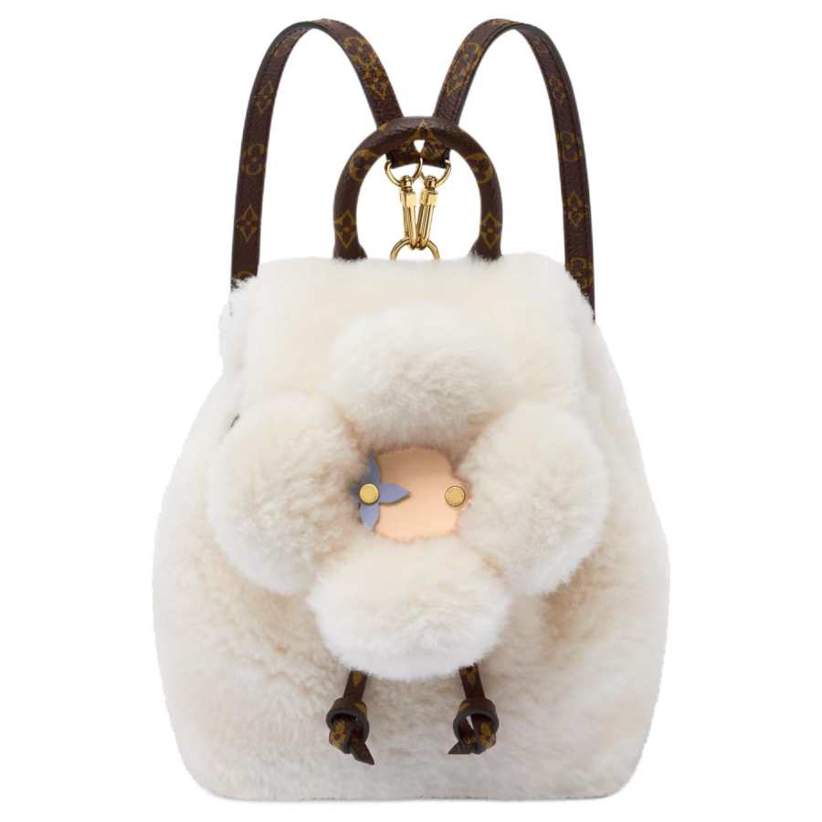 LOUIS VUITTON LOUIS VUITTON Shearling Backpack Women's White
