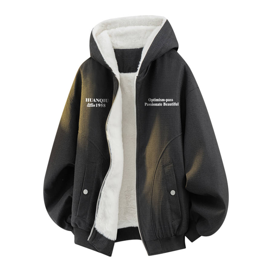 HUANQIU Jackets Unisex Hooded Fleece Lined Soft Shell