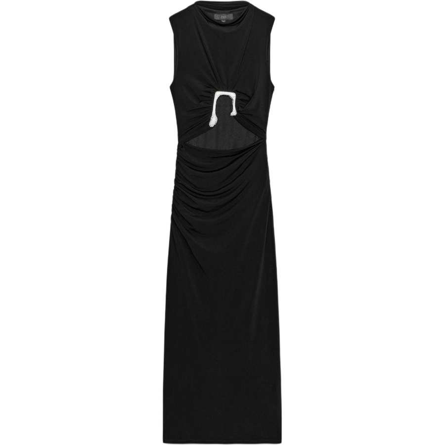 ZARA Sleeveless Dresses Women's Black Crew Neck Moderate