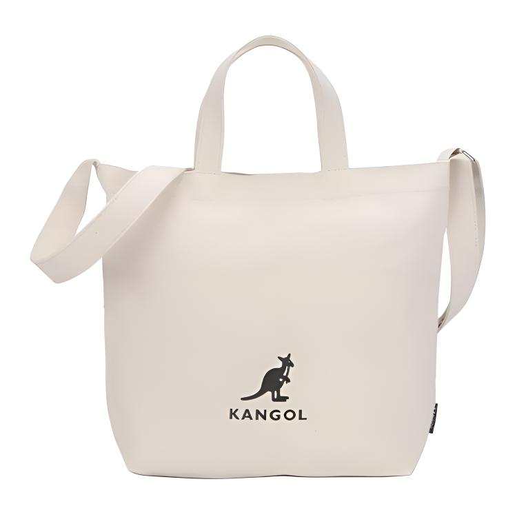 KANGOL Cotton One Shoulder Handbag Unisex Black & Khaki & Cream