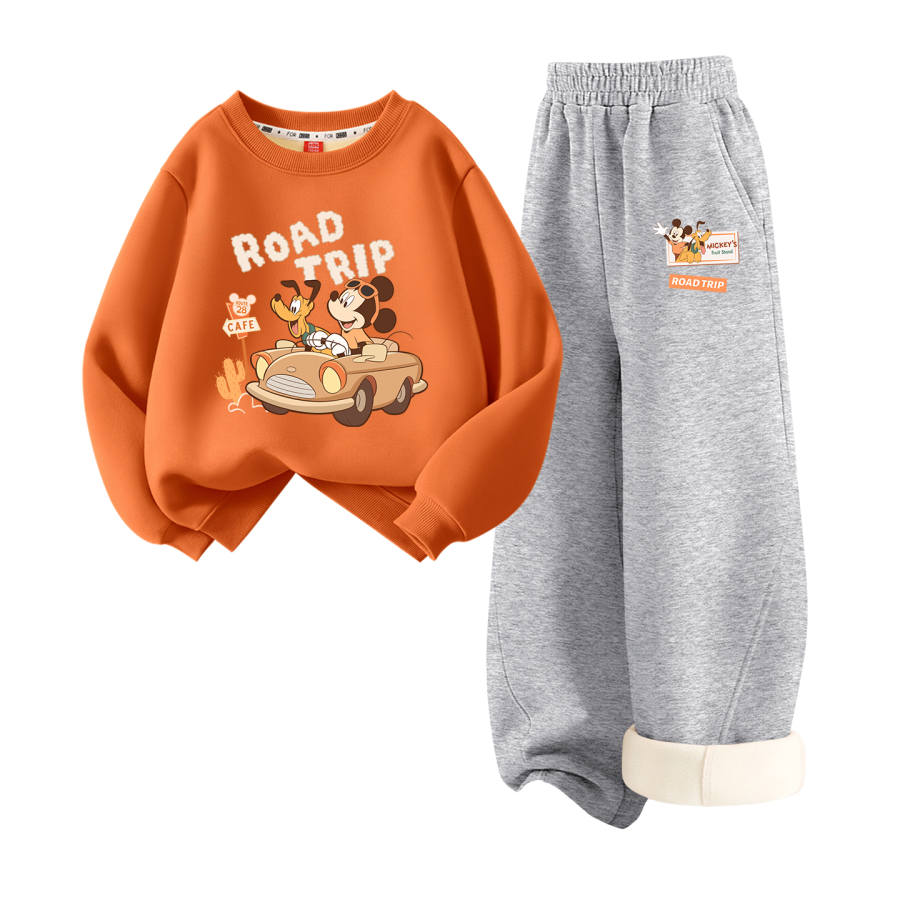 Disney Kids Casual Sportswear Crew Neck Thickened