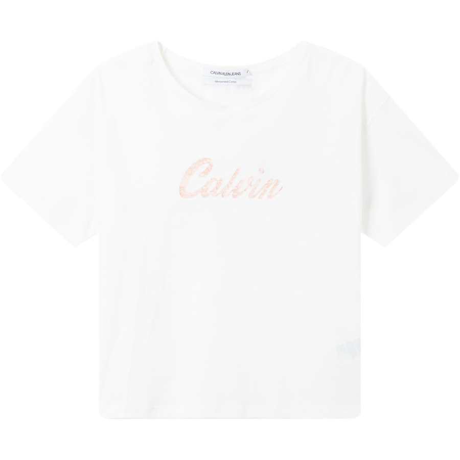 Calvin Klein T Shirts Women's White Crew Neck Moderate