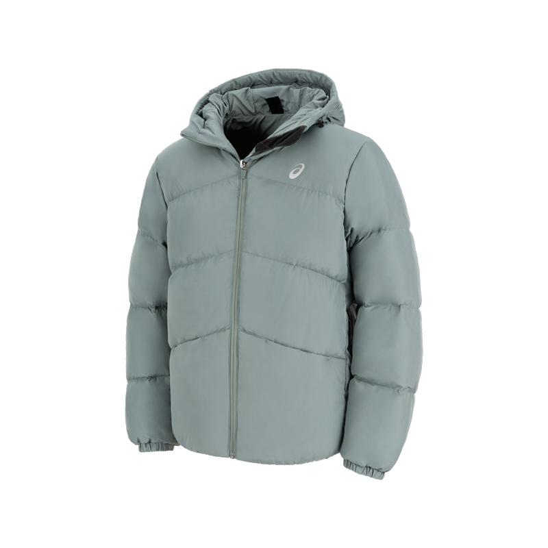ASICS ASICS Down Jackets Men's Gray Green Hooded Moderate