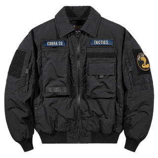 VIP Puffer Jackets Unisex Black Lapel Thickened Cargo Puffer Jacket