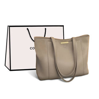 COMELY Cow Leather With Synthetic Leather Shoulder Bag Women's Light Gray/Dark Gray