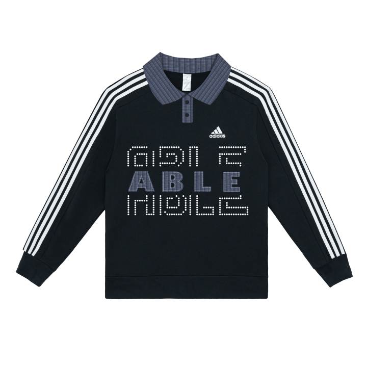 Adidas Adidas Sweatshirts Unisex Black Polo Collar Moderate