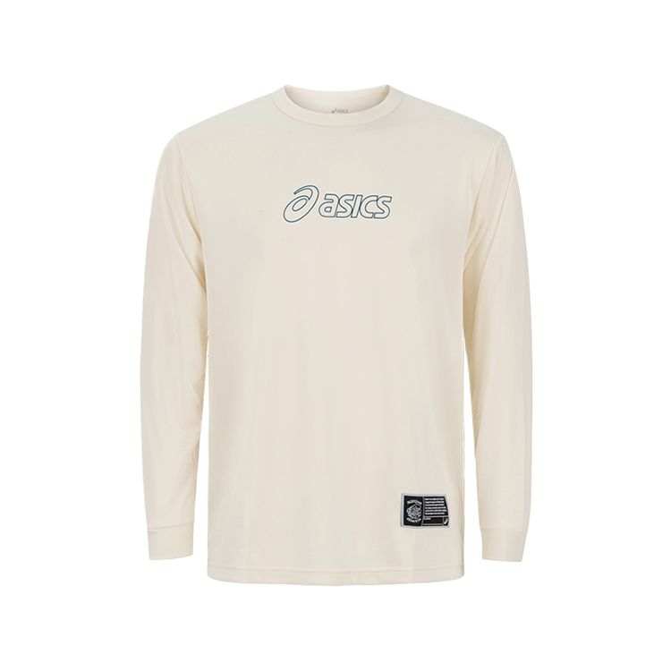 ASICS ASICS T Shirts Unisex Ecru Crew Neck Moderate