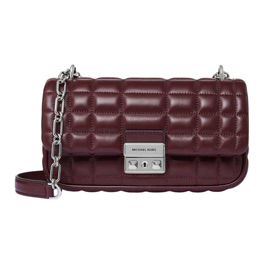 MICHAEL KORS Tribeca Sheepskin Shoulder Bag Small Women's Brown Red