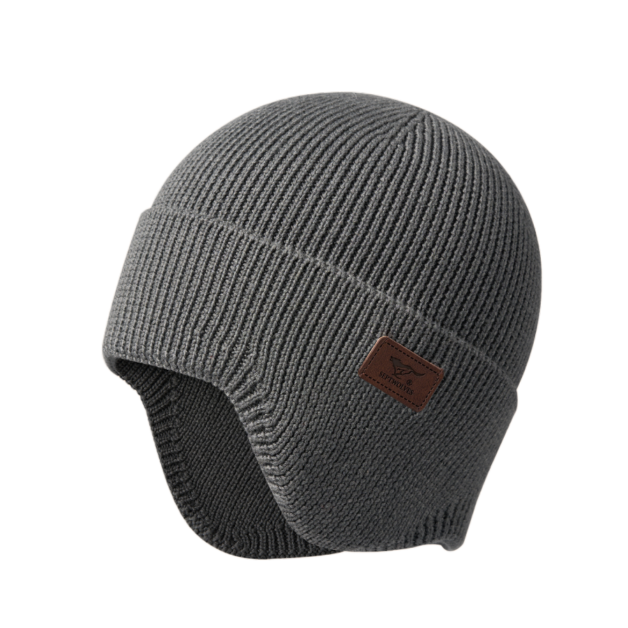 SEPTWOLVES SEPTWOLVES Fleece Lined Cycling Earflap Hat Windproof Thermal Polyester Beanies Men's