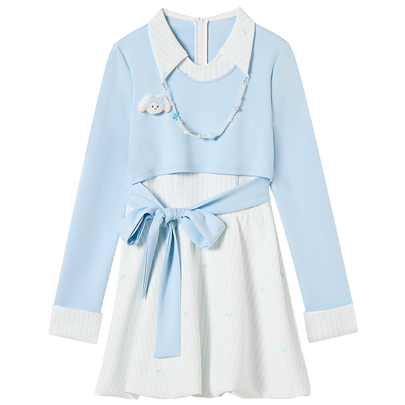Fabric Pig Long Sleeved Dress Women's