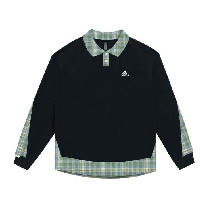 Adidas Adidas Sweatshirts Unisex Black Polo Collar Moderate