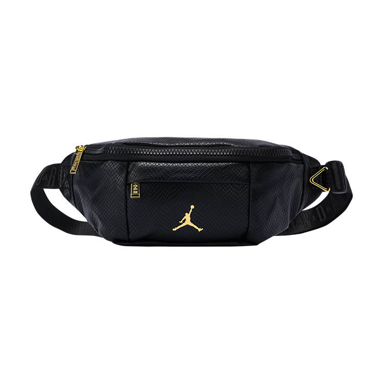Jordan Jordan Polyester Composite Leather Crossbody Bag, Sling Bag, Fanny Pack Unisex Black