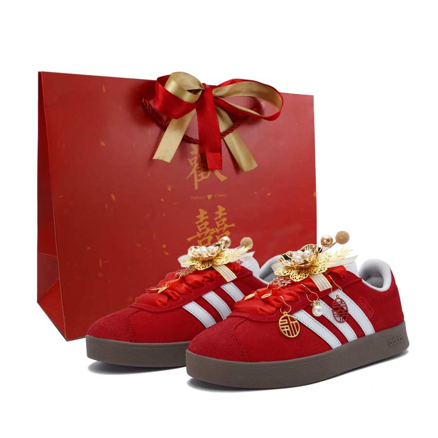 Adidas Adidas VL COURT 2.0 Abrasion Resistant Low top German Army Trainers Unisex White Red