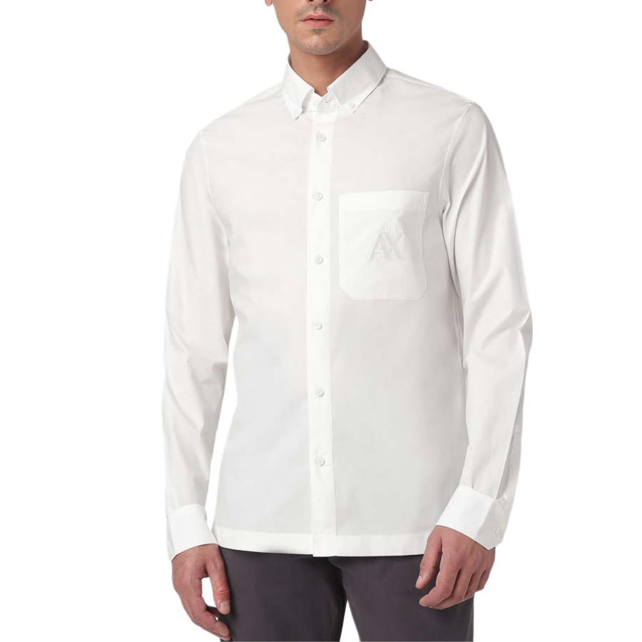 ARMANI EXCHANGE ARMANI EXCHANGE Shirts Men's White Lapel Moderate