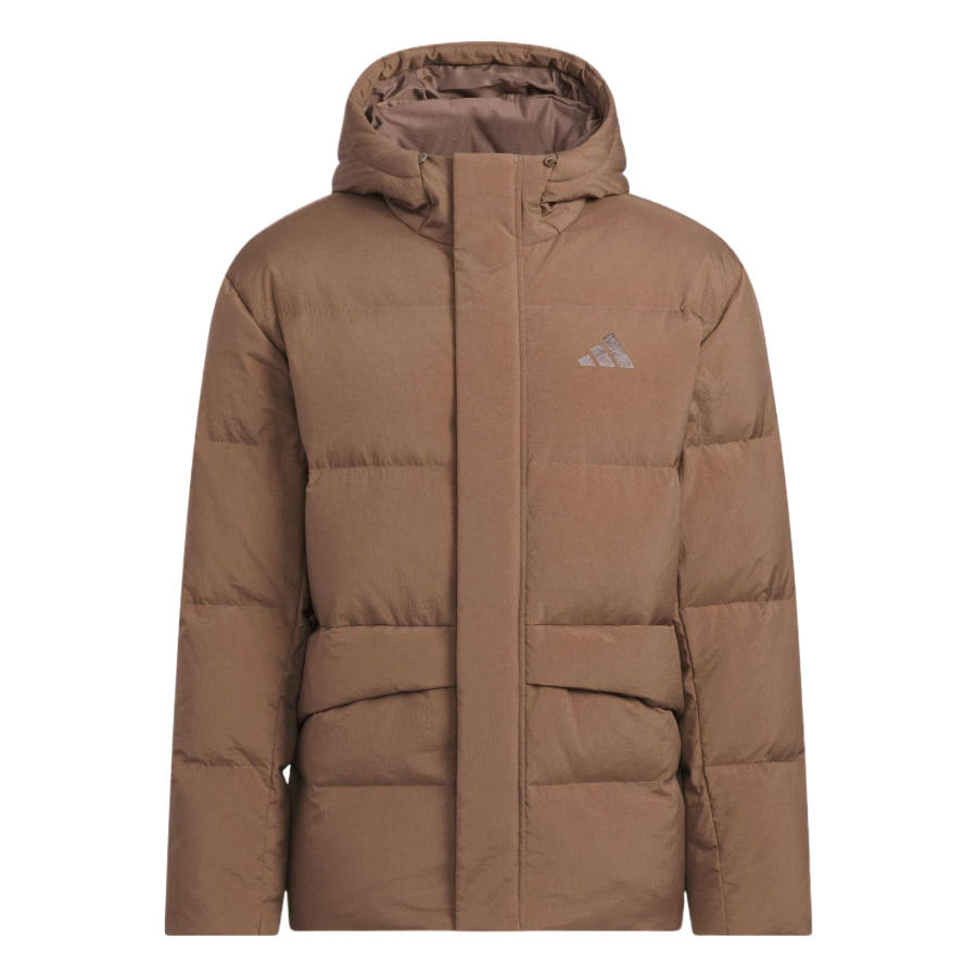 Adidas Adidas Down Jackets Unisex Stratum Dark Earthy Brown/Dark Gray Brown Hooded Moderate