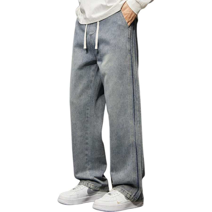 BALENO Jeans Men's Nostalgic Blue Moderate Wide Leg Pants
