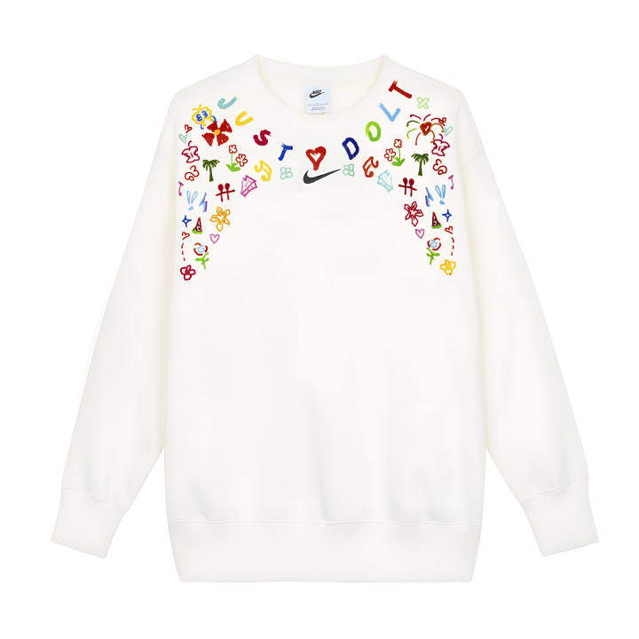 Nike Nike Sweatshirts Unisex Sail White Crew Neck Thickened Regular