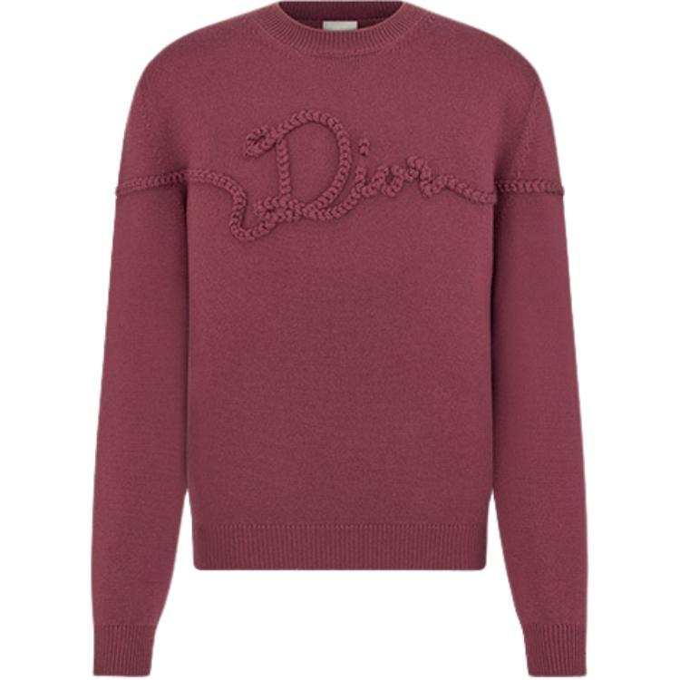 DIOR DIOR Sweaters Men's Burgundy Crew Neck Moderate