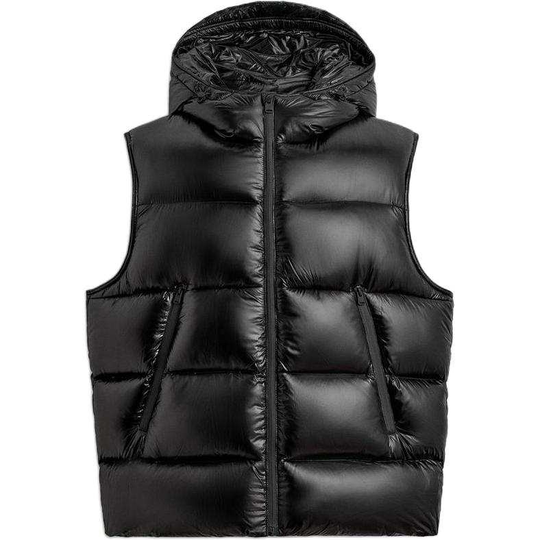 ZARA Down Vests Men's Black Detachable Hood Moderate Other