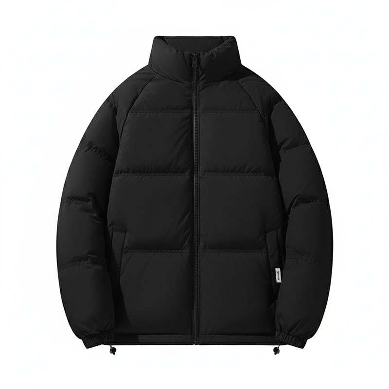 Tonlion Down Jackets Unisex Stand Collar Fleece Lined Puffer Jacket