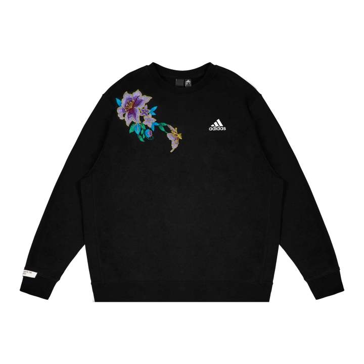 Adidas Adidas LABEL Sweatshirts Unisex Black Crew Neck Moderate Regular